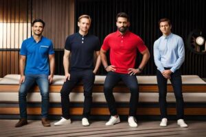 four-men-in-different-colors-of-polo-shirts-ai-generated-free-photo
